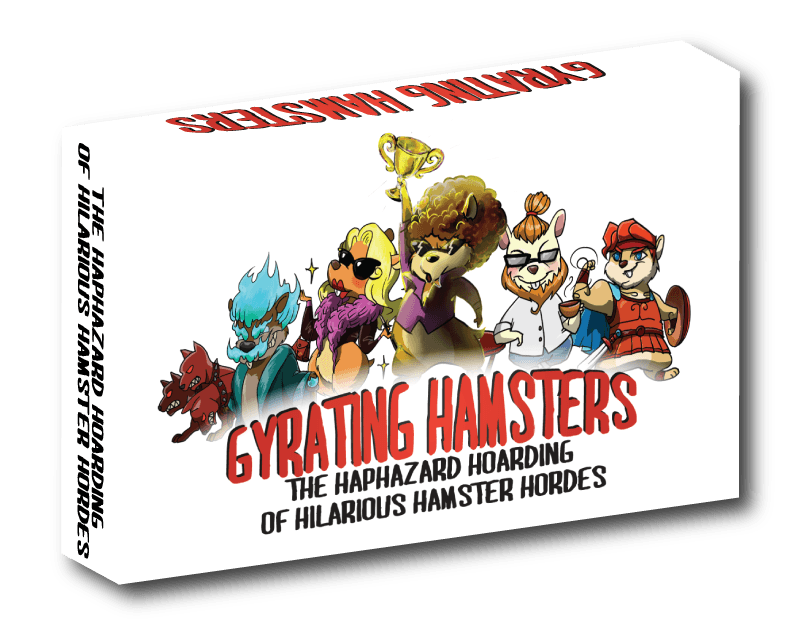 The Gyrating Hamsters card game box